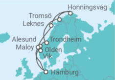 Reiseroute der Kreuzfahrt  Norwegen Alles Inklusive - Costa Kreuzfahrten
