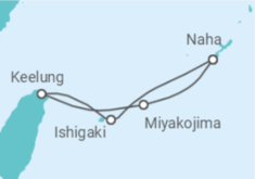 Reiseroute der Kreuzfahrt  Japan, Taiwan Alles Inklusive - MSC Cruises