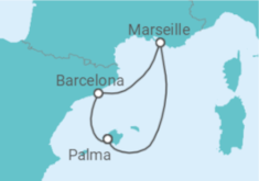 Reiseroute der Kreuzfahrt  Spanien, Frankreich - Royal Caribbean