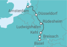 Reiseroute der Kreuzfahrt  Niederlande, Deutschland - AmaWaterways
