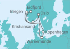 Reiseroute der Kreuzfahrt  Norwegen, Dänemark - MSC Cruises