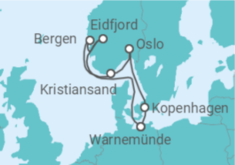 Reiseroute der Kreuzfahrt  Deutschland, Norwegen Alles Inklusive - MSC Cruises