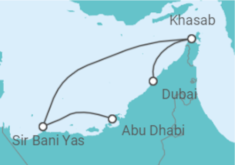 Reiseroute der Kreuzfahrt  Vereinigte Arabische Emirate - Celestyal Cruises