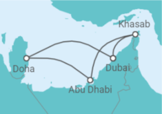 Reiseroute der Kreuzfahrt  Vereinigte Arabische Emirate, Katar - Celestyal Cruises