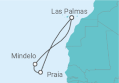 Reiseroute der Kreuzfahrt  7 Nächte - Kanaren mit Kapverdischen Inseln - ab/bis Las Palmas - Mein Schiff