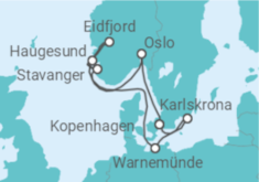 Reiseroute der Kreuzfahrt  Deutschland, Norwegen - MSC Cruises