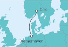 Reiseroute der Kreuzfahrt  4 Tage - Kurzreise Oslo - ab/bis Bremerhaven - Mein Schiff