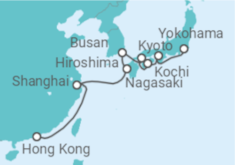 Reiseroute der Kreuzfahrt  14 Nächte - Die Vielfalt des Fernen Osten - ab Tokio/bis Hongkong - Mein Schiff