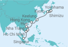 Reiseroute der Kreuzfahrt  Southeast Asia & Japan - Princess Cruises