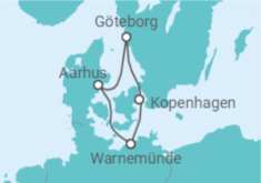 Reiseroute der Kreuzfahrt  Kurzreise Schweden & Dänemark 2 - AIDA