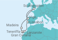 Reiseroute der Kreuzfahrt  Kanaren - MSC Cruises