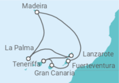 Reiseroute der Kreuzfahrt  Kanarische Inseln All Inclusive an Bord & Teneriffa - MSC Cruises