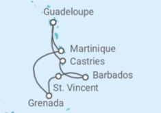 Reiseroute der Kreuzfahrt  Guadeloupe, St. Lucia, Barbados Alles Inklusive - MSC Cruises