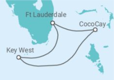 Reiseroute der Kreuzfahrt  USA - Celebrity Cruises