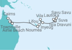 Reiseroute der Kreuzfahrt  Von Cairns (Australien)  nach Lautoka (Fidschi)  - NCL Norwegian Cruise Line