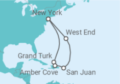 Reiseroute der Kreuzfahrt  Caribbean with Bermuda overnight - Princess Cruises