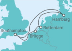 Reiseroute der Kreuzfahrt  NORTHERN EUROPEAN CITY ESCAPE - PO Cruises