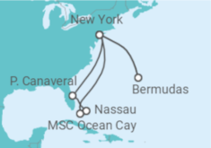 Reiseroute der Kreuzfahrt  USA, Bahamas, Bermudas Alles Inklusive - MSC Cruises