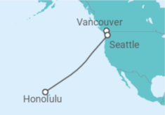 Reiseroute der Kreuzfahrt  Von Alaska nach Hawaii - Royal Caribbean