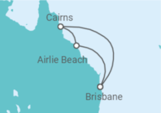 Reiseroute der Kreuzfahrt  Australien - Royal Caribbean