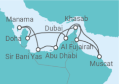 Reiseroute der Kreuzfahrt  Oman, Vereinigte Arabische Emirate, Katar - Oceania Cruises