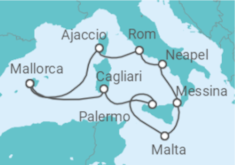 Reiseroute der Kreuzfahrt  Italien & Mittelmeerinseln - AIDA