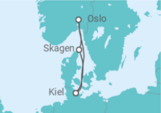 Reiseroute der Kreuzfahrt  Kurzreise nach Oslo & Skagen - AIDA