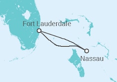 Reiseroute der Kreuzfahrt  Bahamas - Disney Cruise Line