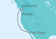 Reiseroute der Kreuzfahrt  Kanada - Disney Cruise Line
