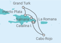 Reiseroute der Kreuzfahrt  Dominikanische Republik, Bahamas Alles Inklusive - Costa Kreuzfahrten