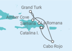 Reiseroute der Kreuzfahrt  Dominikanische Republik, Bahamas Alles Inklusive - Costa Kreuzfahrten