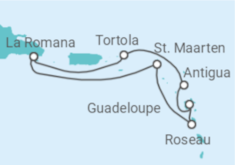 Reiseroute der Kreuzfahrt  Kleine Antillen - Costa Kreuzfahrten