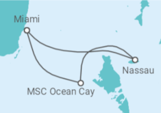 Reiseroute der Kreuzfahrt  Bahamas Alles Inklusive - MSC Cruises
