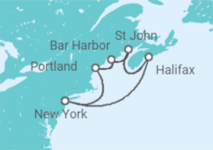 Reiseroute der Kreuzfahrt  USA, Kanada - NCL Norwegian Cruise Line
