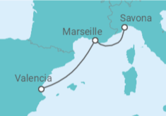 Reiseroute der Kreuzfahrt  Frankreich - Costa Kreuzfahrten