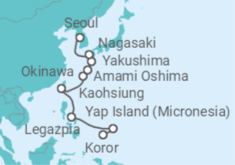 Reiseroute der Kreuzfahrt  Expedition Mikronesien, Philippinen und Japans Nansei-Inseln - Perlen des Pazifiks in tausendfacher  - Hapag-Lloyd Cruises