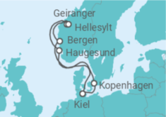 Reiseroute der Kreuzfahrt  Dänemark, Norwegen Alles Inklusive - Costa Kreuzfahrten
