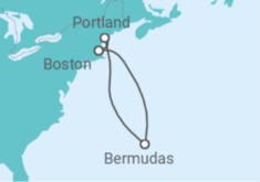 Reiseroute der Kreuzfahrt  Bermudas - NCL Norwegian Cruise Line