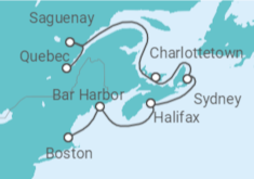 Reiseroute der Kreuzfahrt  USA, Kanada - NCL Norwegian Cruise Line