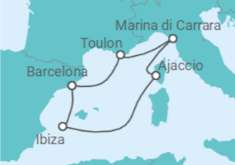 Reiseroute der Kreuzfahrt  Unwiderstehliches Mittelmeer - Virgin Voyages