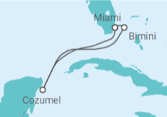 Reiseroute der Kreuzfahrt  Sonne der Maya & Miami Beach - Virgin Voyages