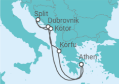 Reiseroute der Kreuzfahrt  Griechisches Inselglühen - Virgin Voyages