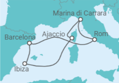 Reiseroute der Kreuzfahrt  Unwiderstehliches Mittelmeer - Virgin Voyages