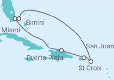 Reiseroute der Kreuzfahrt  Dominikanische Rhythmen - Virgin Voyages