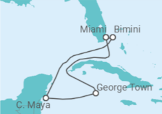 Reiseroute der Kreuzfahrt  Grand Cayman, Costa Maya & More - Virgin Voyages