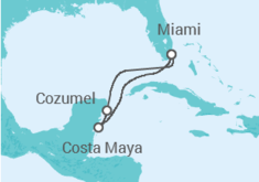 Reiseroute der Kreuzfahrt  Die Sonne der Maya - Virgin Voyages