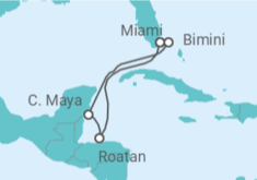 Reiseroute der Kreuzfahrt  Die Sonne der Maya
- Virgin Voyages