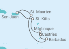 Reiseroute der Kreuzfahrt  Resilient Caribbean Holidays - Virgin Voyages