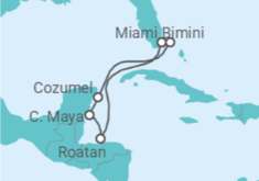 Reiseroute der Kreuzfahrt  Die Sonne der Maya - Virgin Voyages