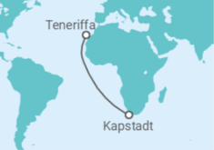 Reiseroute der Kreuzfahrt  Luxuriöse Auszeit auf dem Atlantik - Hapag-Lloyd Cruises